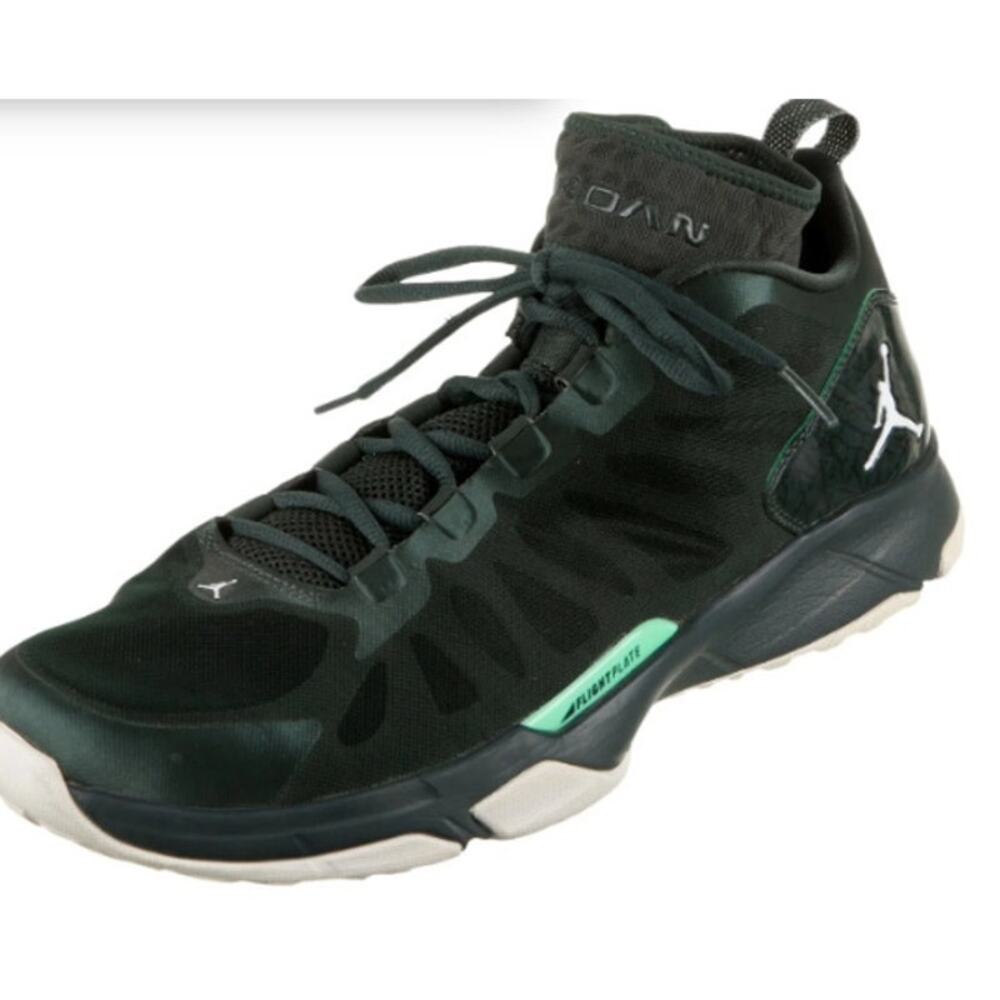 Jordan Sneaker Trunner Flightplate Black Green Sz 12.5 Hard to Find